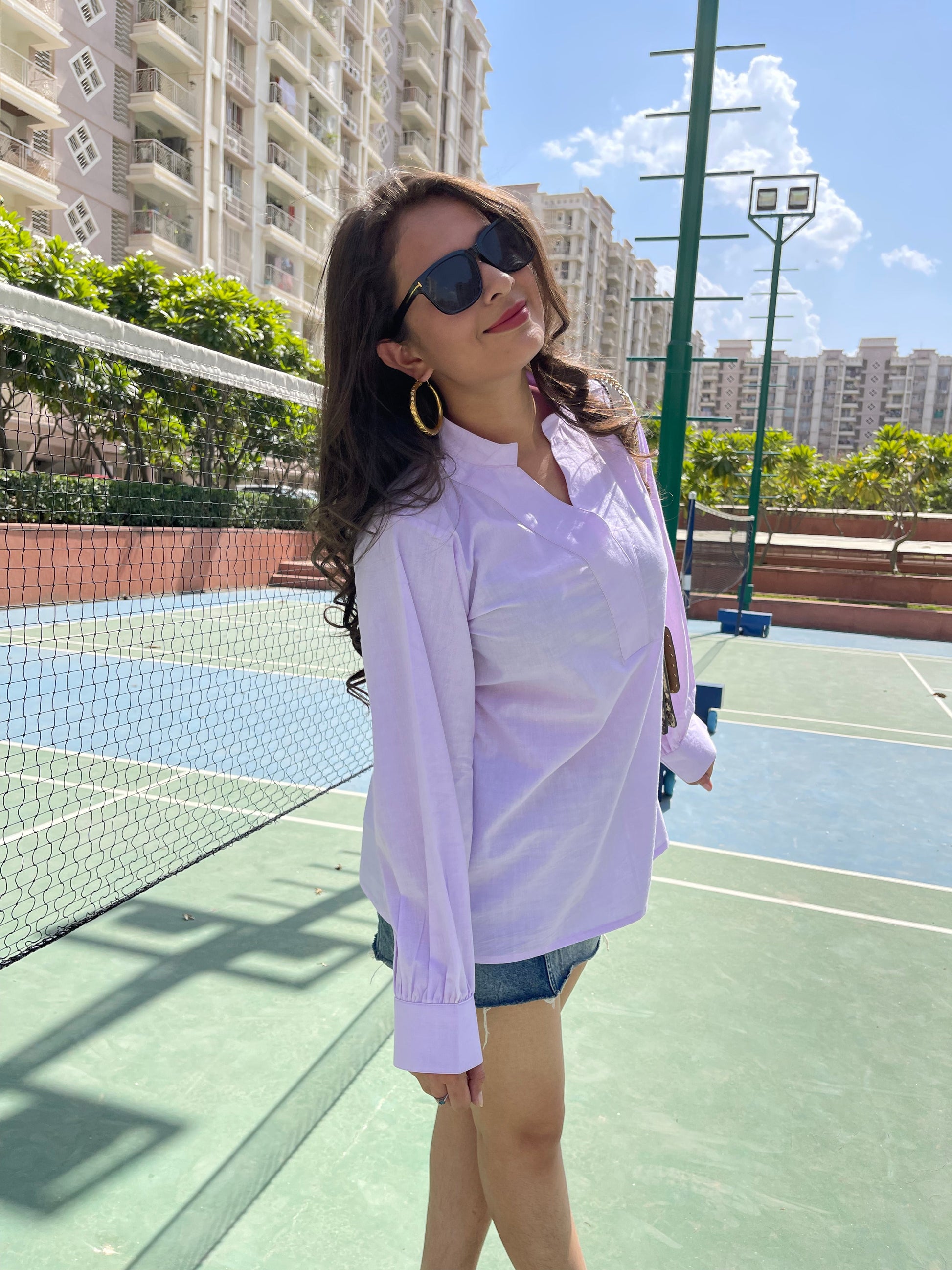 Stylera women's trendy summer tops in light purple, perfect for warm weather casual outings