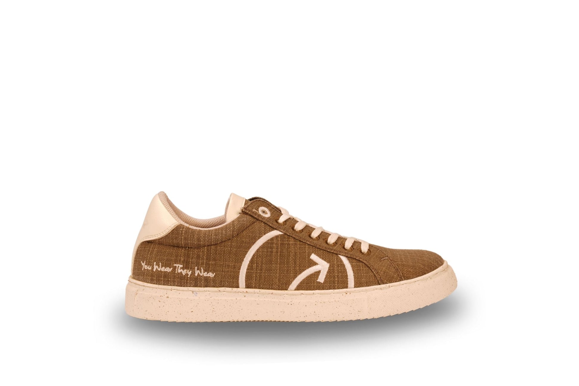 Brown natural material sneakers for men with sleek design and comfortable sole from Stylera