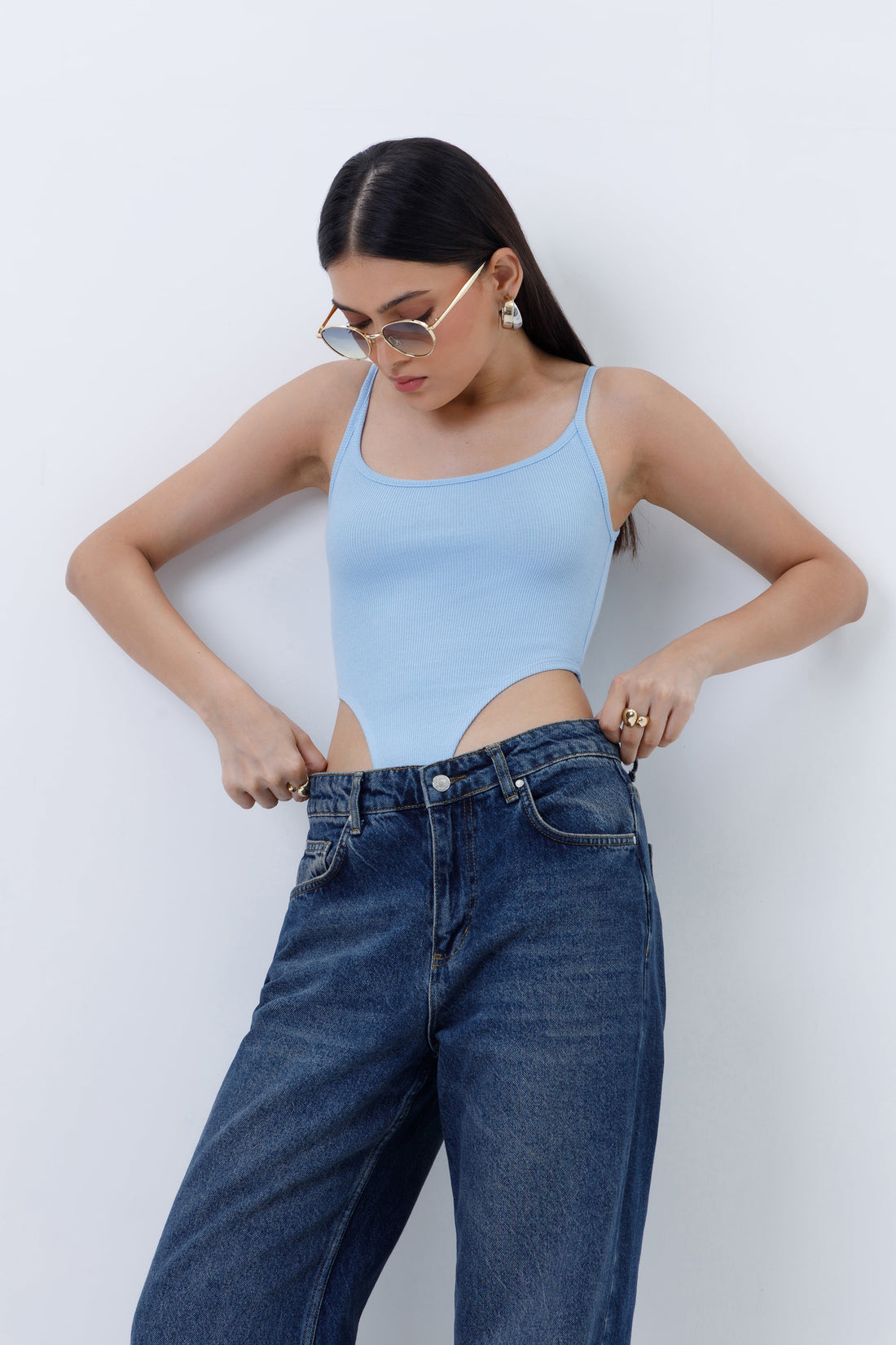 Ribbed high-cut bodysuit by Color Capital — high-cut bodysuit fit guide India 2026