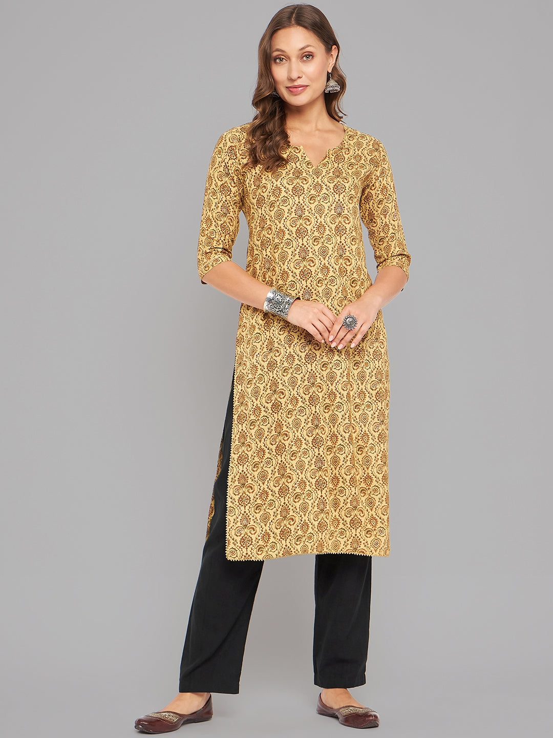 Mustard festive cotton kurta for Navratri 2026 colours — Stylera