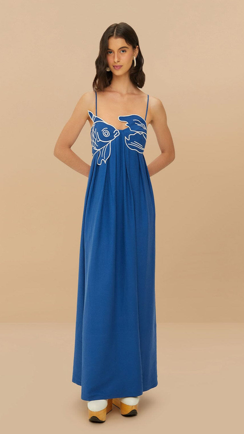 De Novoo Blue Fish Maxi Dress — De Novoo dress sizing and fit guide India 2026