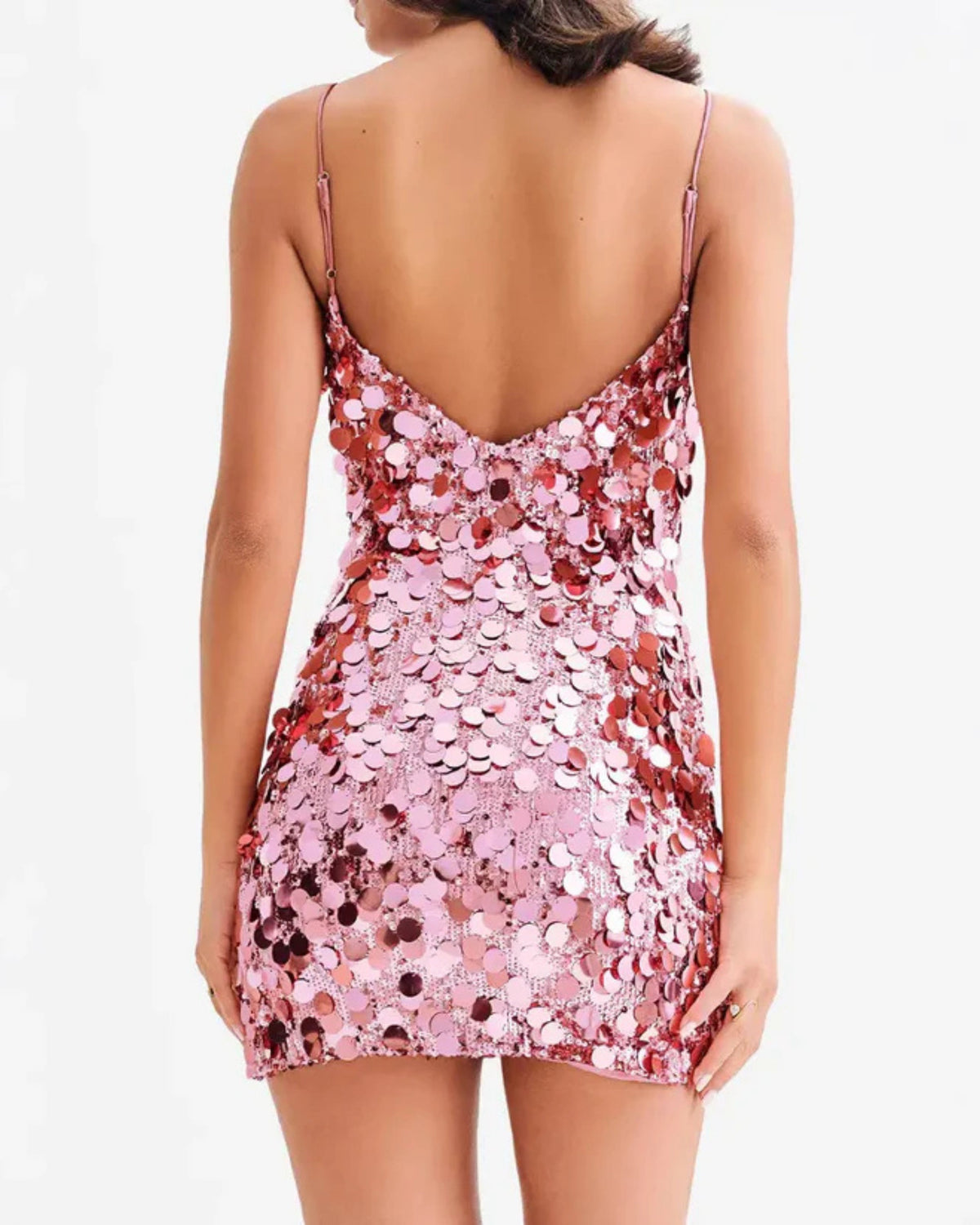 The Latest Label pink sequin mini slip dress at Stylera