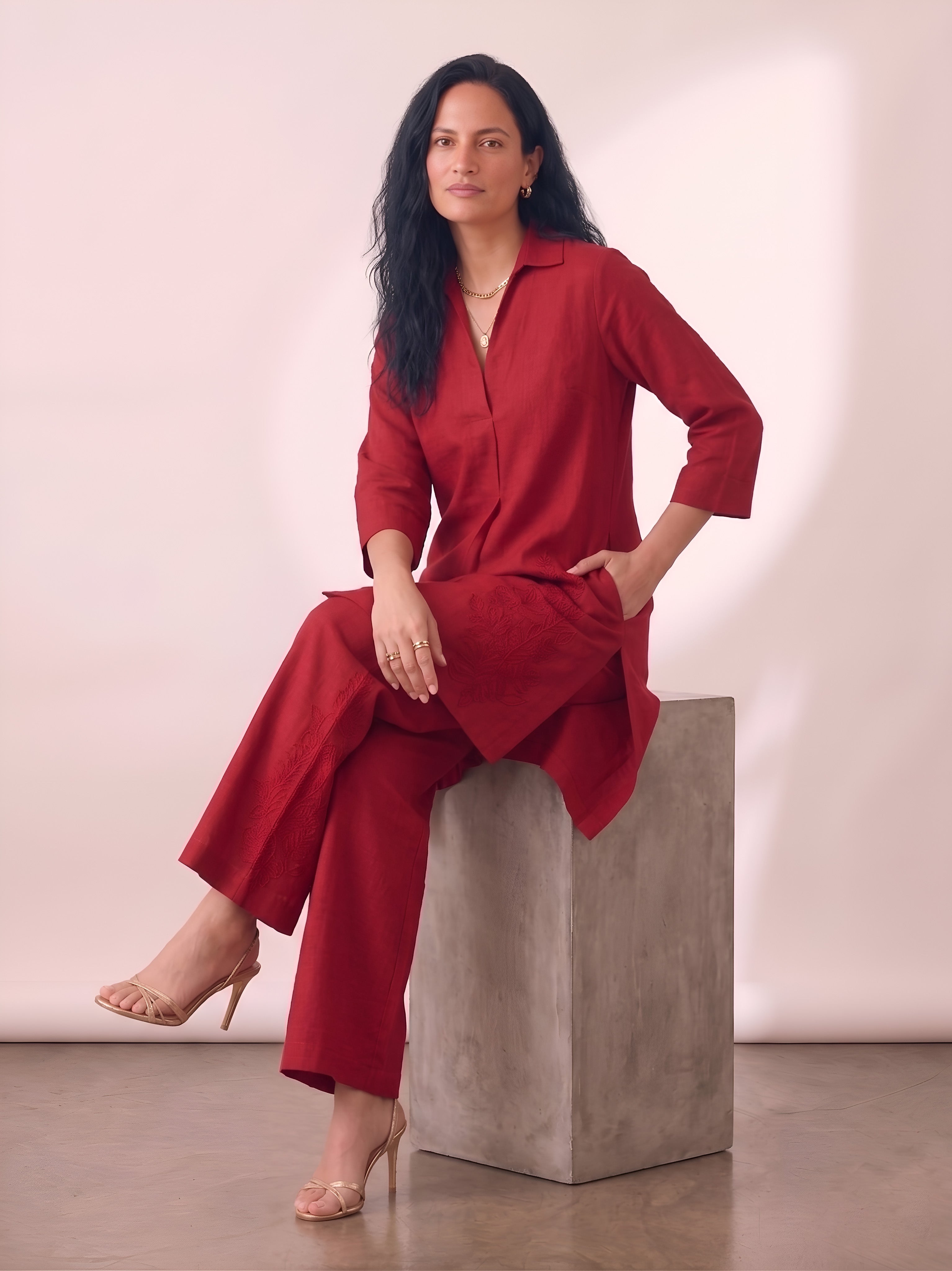 Barara maroon kurta set with pants — kurta sets for women India 2026