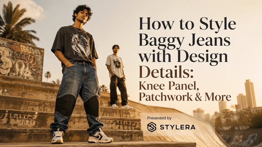 How to Style Baggy Jeans with Design Details: Knee Panel, Patchwork & More