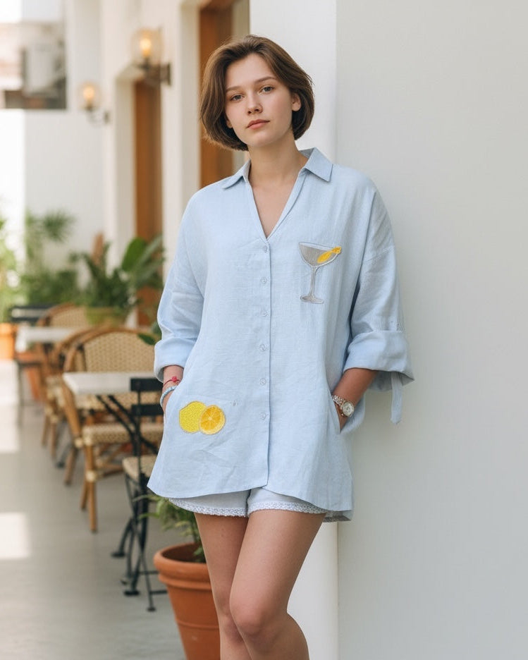 #ASHTAG Lemon-Chillo linen co-ord set for women at Stylera