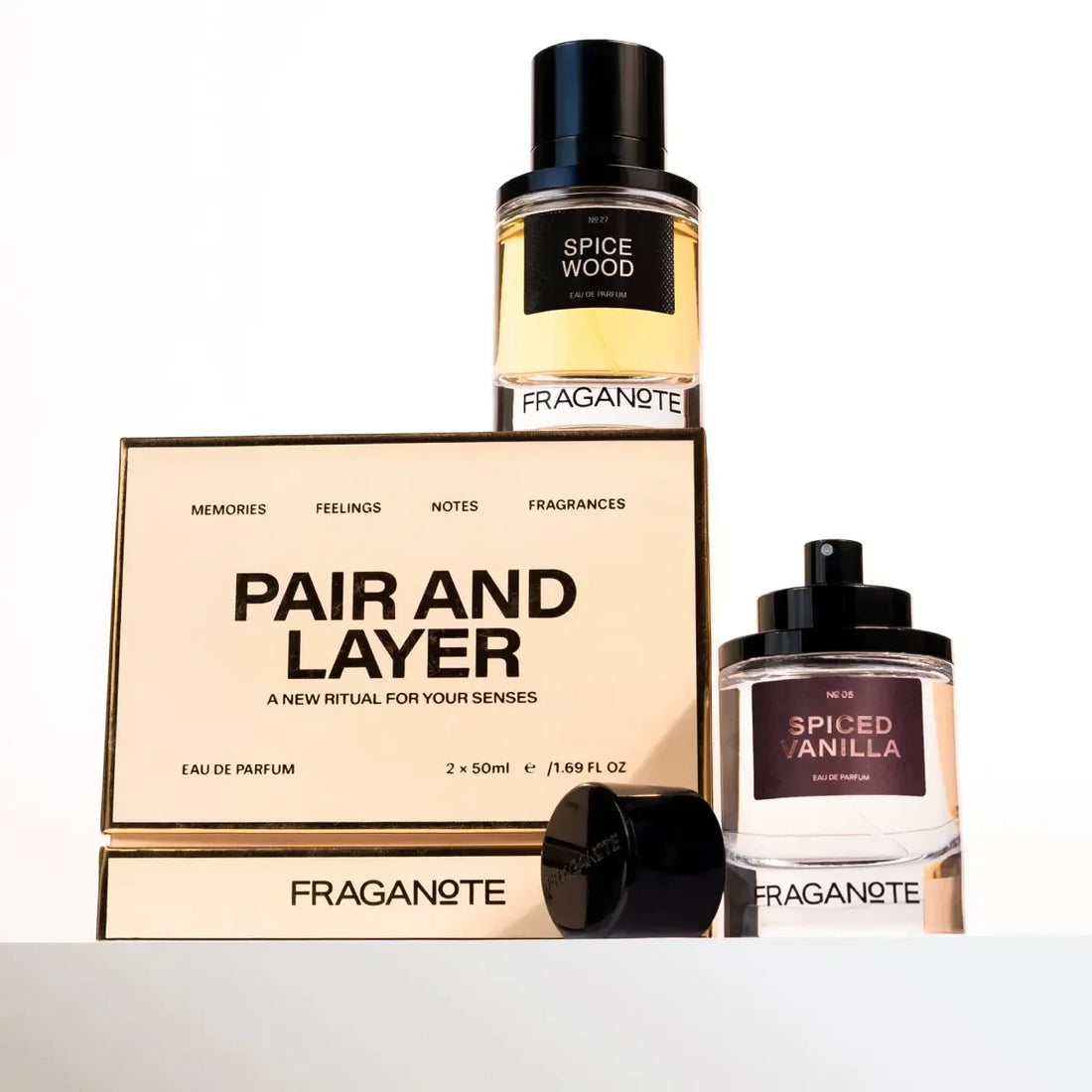 Fraganote Spiced Vanilla and Spice Wood Pair & Layer set at Stylera
