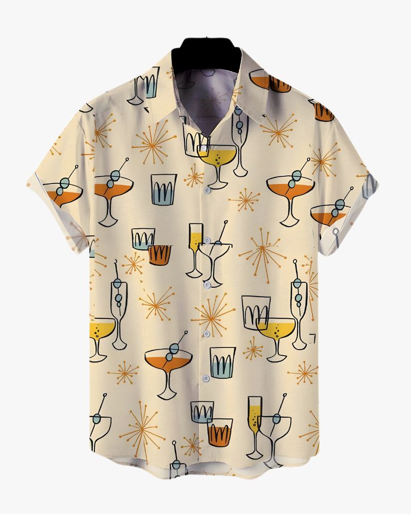 Biege Party Shirt — london prints affordable shirts brand guide