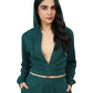 Women’s Cropped Hoodie – Organic Cotton (Deep Teal)