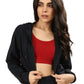 Women’s Cropped Hoodie – Organic Cotton (Midnight Navy)