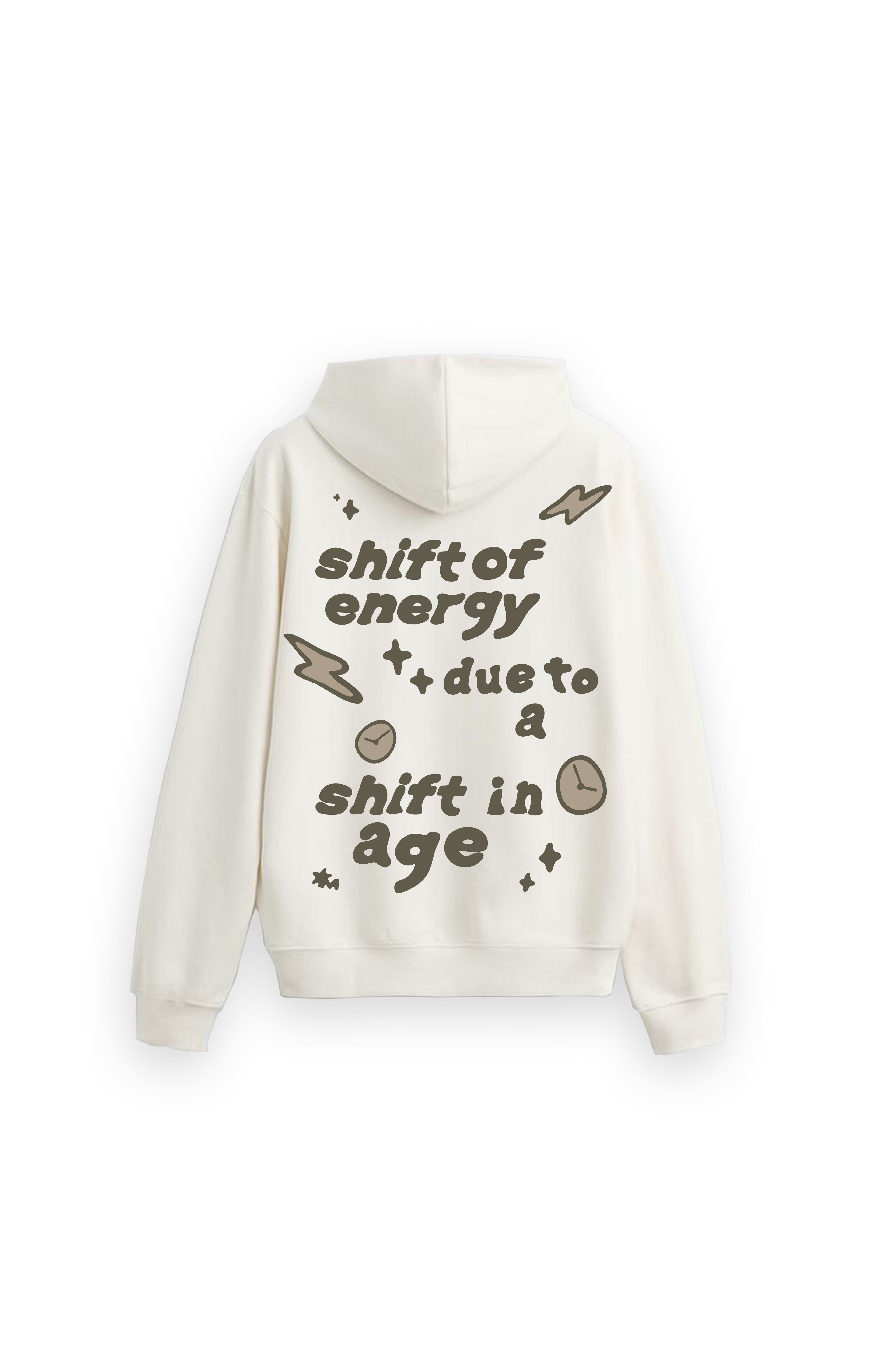Shift Of Energy Printed Oversized Beige Hoodie Main Character