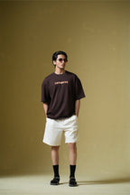 Antidote Heavyweight Oversized Printed Brown T-Shirt Main Character