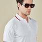 Tencel Stretch Polo in Pearl White