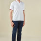 Tencel Stretch Polo in Pearl White