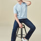 Tencel Stretch Polo in Baby Blue