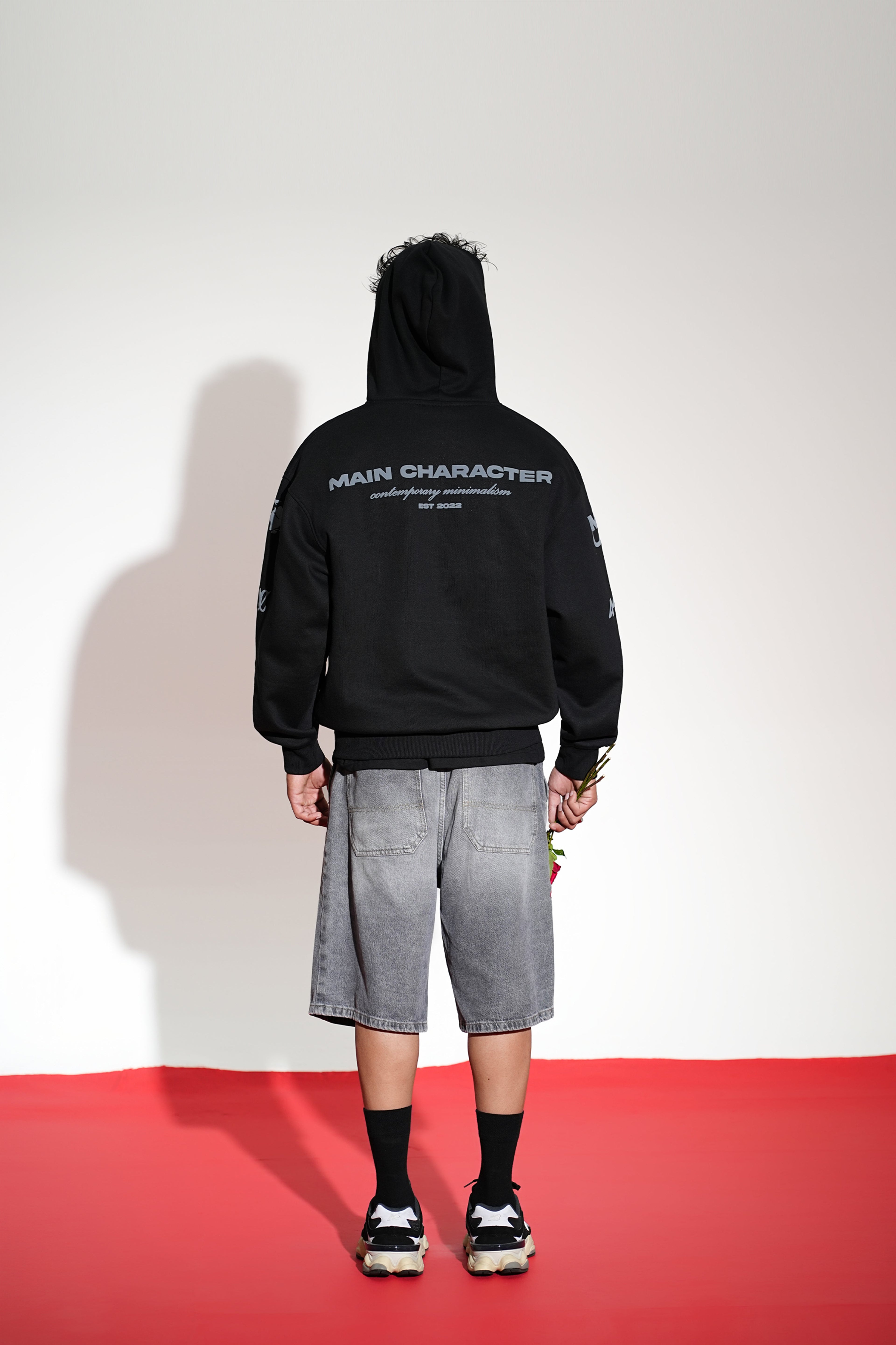 Imperial Printed Black Oversized Zipper Hoodie Main Character