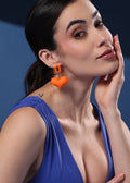 Orange Heart Earrings De Novoo