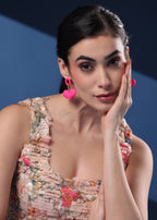 Pink Heart Earrings De Novoo