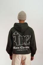 Shadow Line Printed Oversized Grey Hoodie Main Character