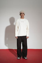 Inferno Printed Cream Oversized Sweatshirt Main Character