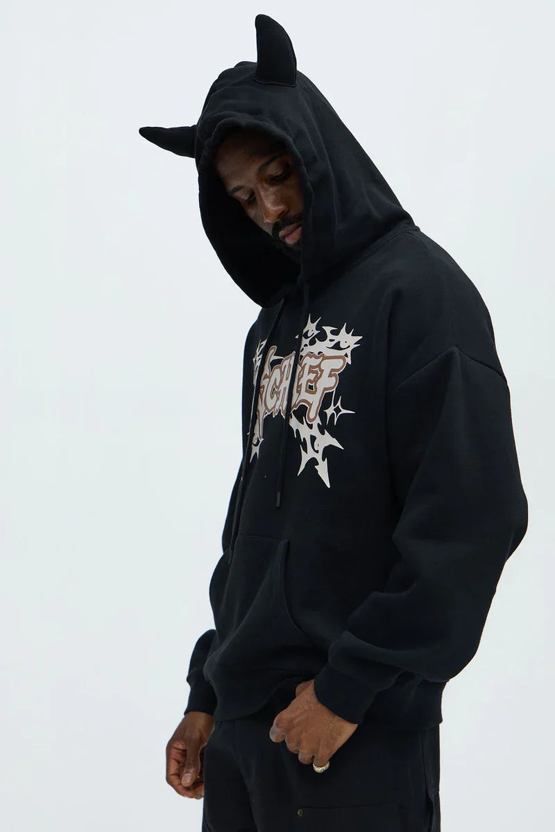 Mischief Oversized Hoodie - Black