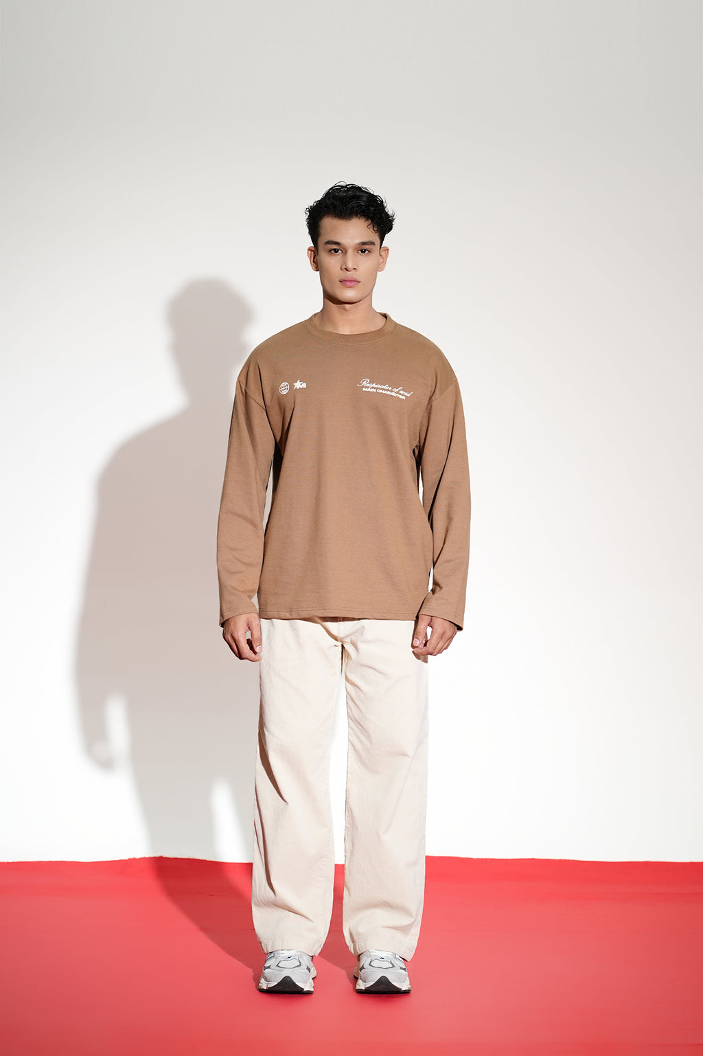 Repirator Of Acid Printed Oversized Beige Sweatshirt Main Character