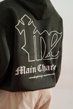 Shadow Line Printed Oversized Grey Hoodie Main Character