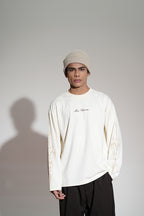 Inferno Printed Cream Oversized Sweatshirt Main Character