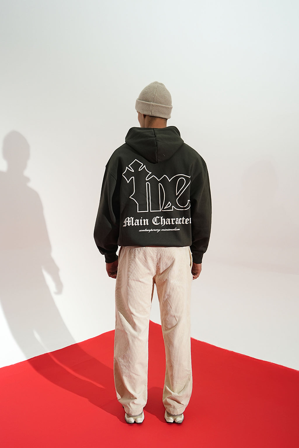 Shadow Line Printed Oversized Grey Hoodie Main Character