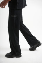 Men's Black Waffle Lounge Pants Main Character
