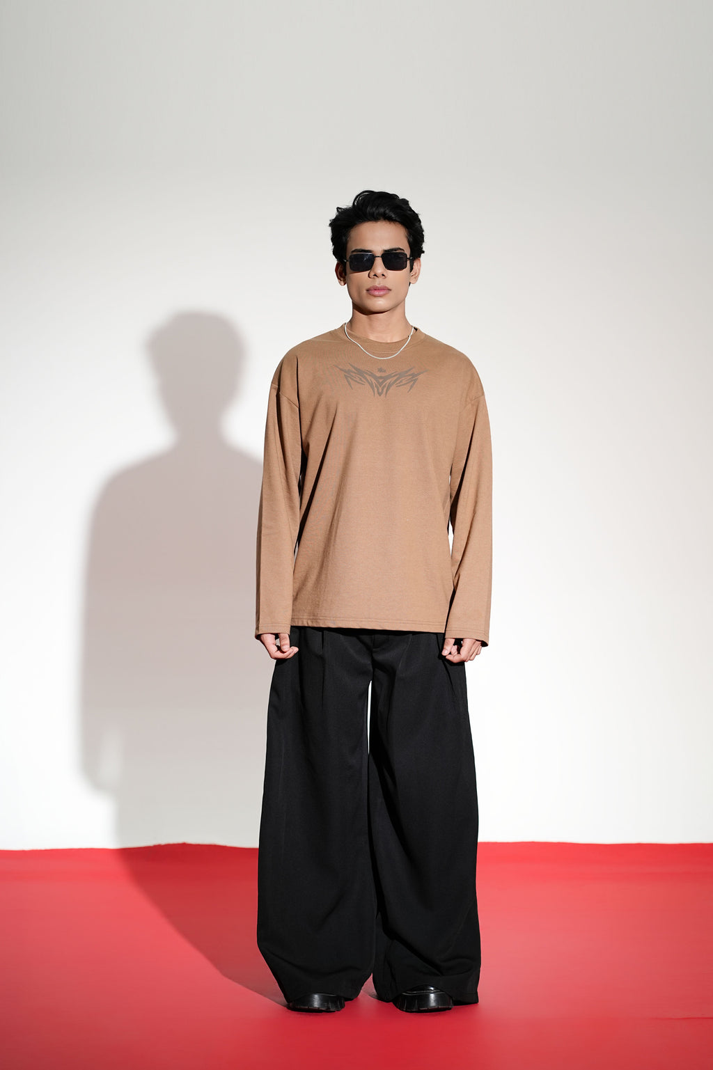 Vengeance Printed Brown Oversized Sweatshirt Main Character