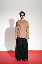 Vengeance Printed Brown Oversized Sweatshirt Main Character