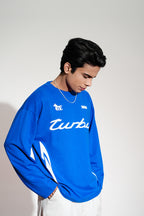 Turbo Printed Oversized Blue T-Shirt Main Character