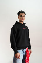 Digital Blackout Oversized Black Hoodie Main Character