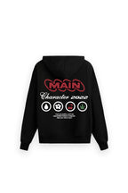 Digital Blackout Oversized Black Hoodie Main Character