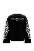 Graveen Printed Oversized Black Sweatshirt Main Character