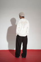Inferno Printed Cream Oversized Sweatshirt Main Character