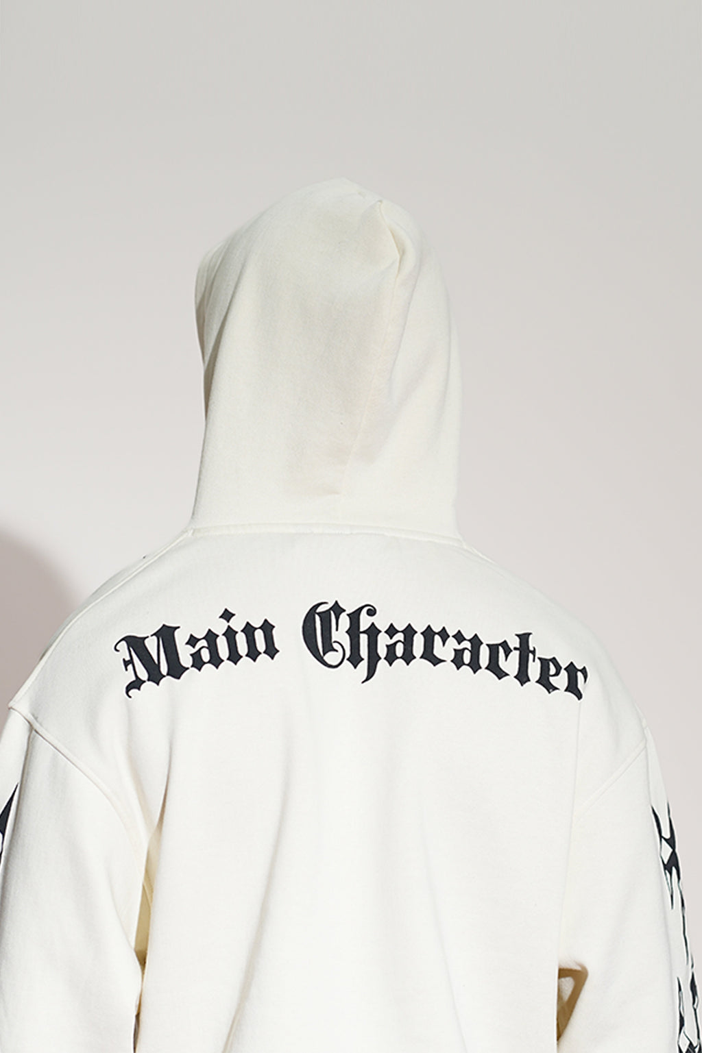 Apen Oversized Printed White Hoodie Main Character