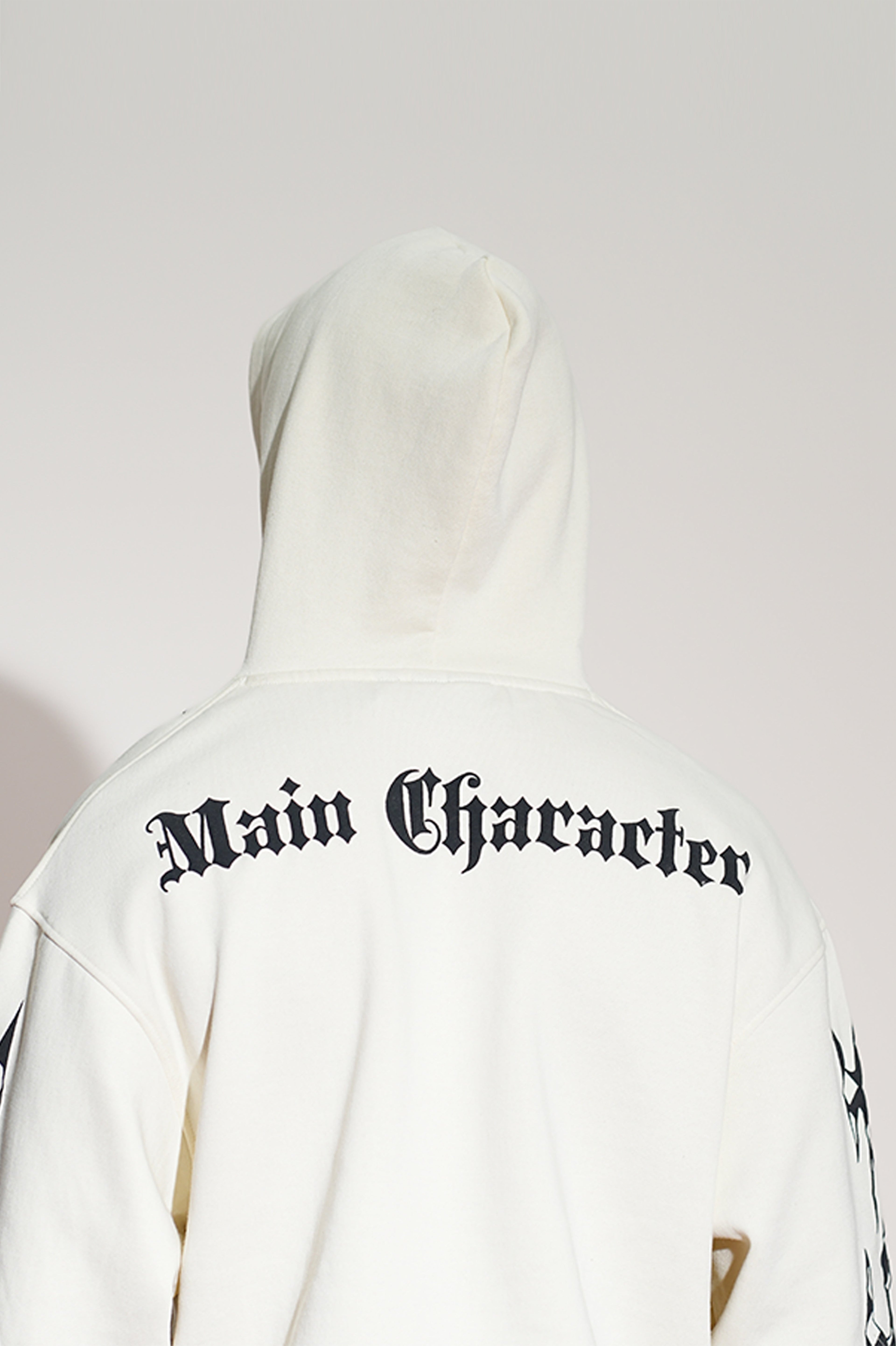 Apen Oversized Printed White Hoodie Main Character