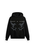 Black Oversized Printed Aura Hoodie Main Character