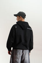 Black Oversized Printed Aura Hoodie Main Character