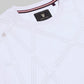 Regular Fit T-shirt in Supima Cotton Lycra Interlock with Geometric Pigment Panel Print - White