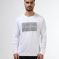 Regular-fit Full-Sleeve T-shirt in Supima Cotton Lycra with Rainbow Reflective Print Detailing - White