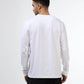 Regular-fit Full-Sleeve T-shirt in Supima Cotton Lycra with Rainbow Reflective Print Detailing - White