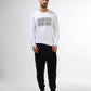 Regular-fit Full-Sleeve T-shirt in Supima Cotton Lycra with Rainbow Reflective Print Detailing - White