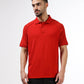 Men's red polo t-shirt with printed raglan sleeves