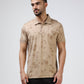 Men’s tan cream floral polo t-shirt