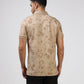 Men’s tan cream floral polo t-shirt