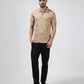 Men’s tan cream floral polo t-shirt