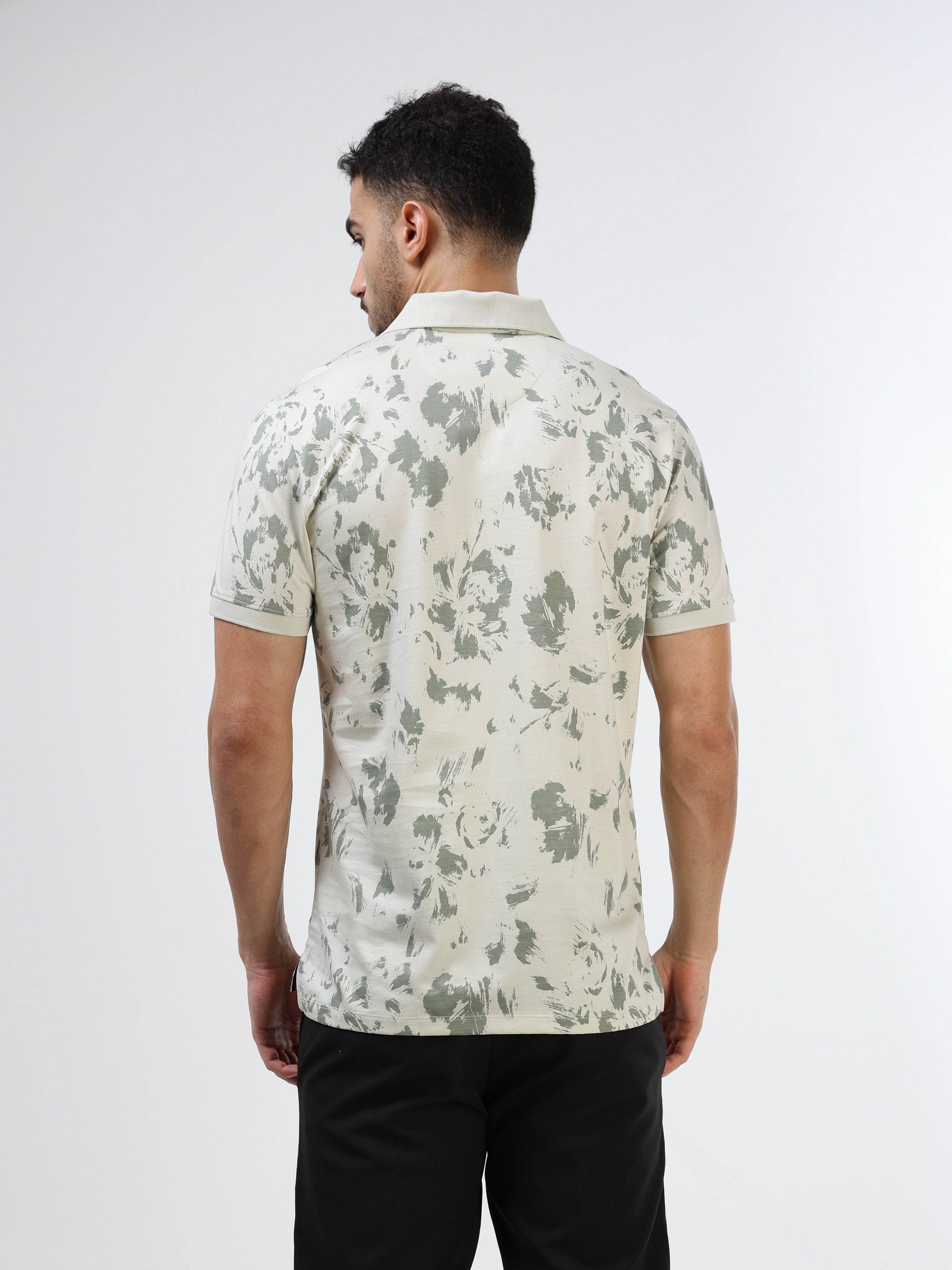Men's light green polo t-shirt