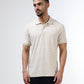 Men's beige jacquard polo t-shirt

